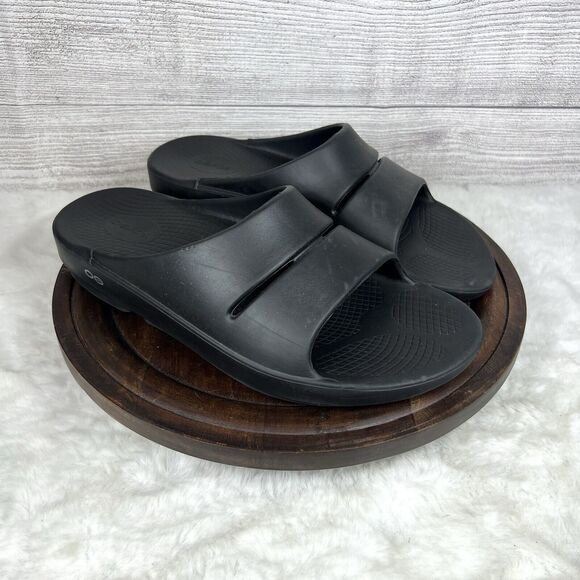 OOFOS OOahh Sport Flex Slide Recovery Sandals Black Mens Sz 11/ Women’s Sz 13 main image 11
